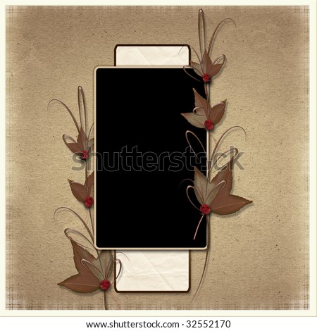 elegant  frame with flowers and leaves