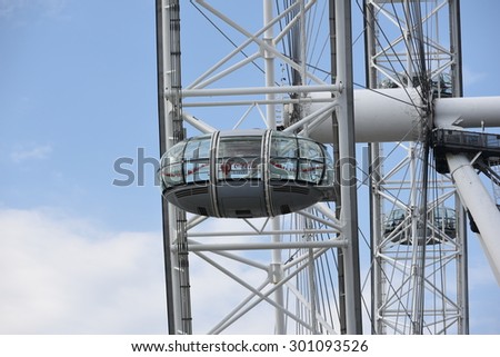 LONDON, UK - JULY 01st, 2015: London Eye - a famous tourist attraction in the capital city London
