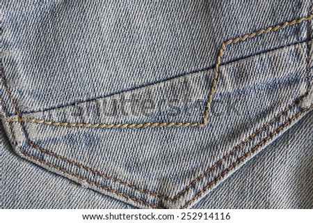Featured embroidery the pocket of jeans worn
