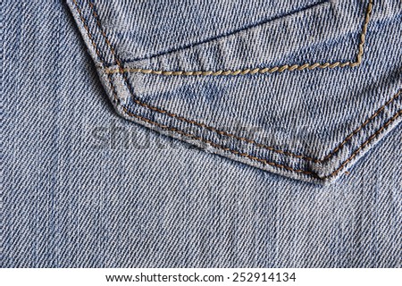 Featured embroidery the pocket of jeans worn