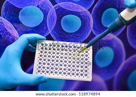 Cell technologies in biological research. Scientific experiments in biotechnological labs.