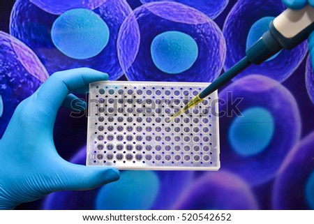 Cell technologies in biological research. Scientific experiments in biotechnological labs.