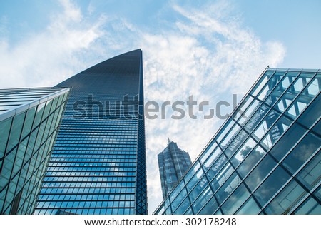 Modern skyscraper business office, corporate building abstract.