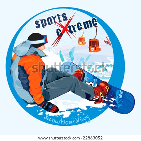 Logo snowboarding - extreme sports. Winter vector Illustration.