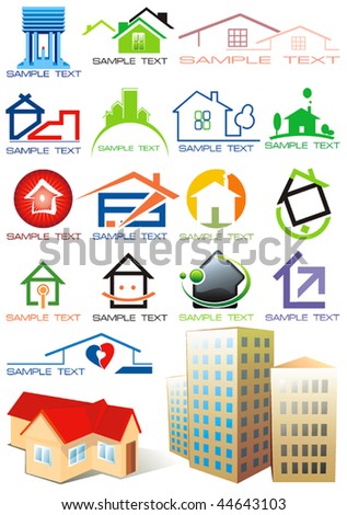 Real Estate Website Templates on House Vector Icons For Web Construction Or Real Estate Concept