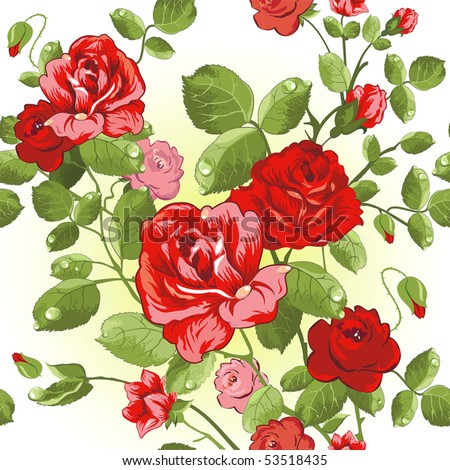 Wallpaper Patterns on Stock Vector   Seamless Wallpaper Pattern With Of Collection Red Roses