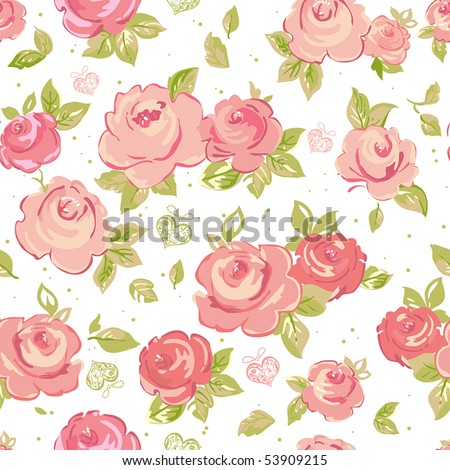 Flower Backgrounds on Seamless Wallpaper Pattern With Of Pink Roses On Floral Background