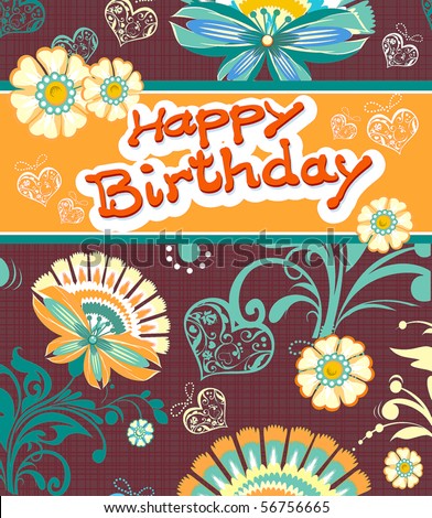 Abstract Elegance Greeting Card Design. Happy Birthday 