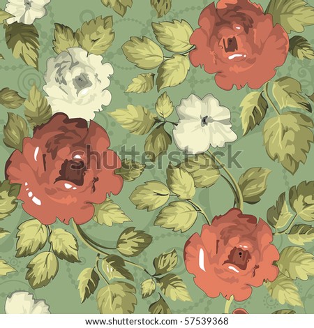 wallpaper of red roses. with of red roses on green