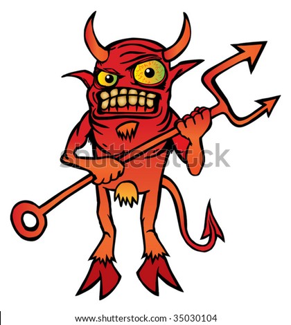 Little devil. anger. angry. bizarre