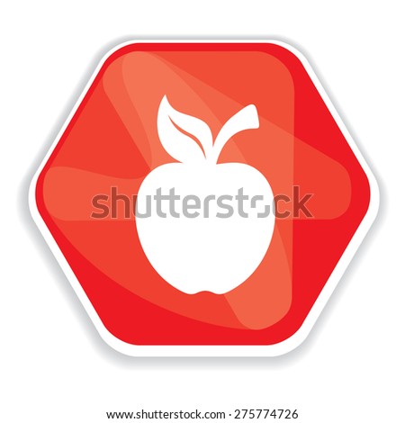 Red apple vector icon, healthy food, fruit