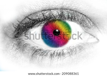 Rainbow eye, artistic conversion