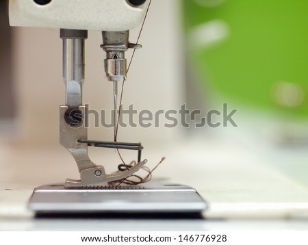 industrial sewing machine close up details