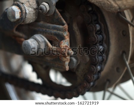 rusty motorcycle chain