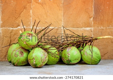 The coconut is tropical fruit what can use to be ingredient as coconut milk for Thai food and dessert. Coconut juice is healthy drink.