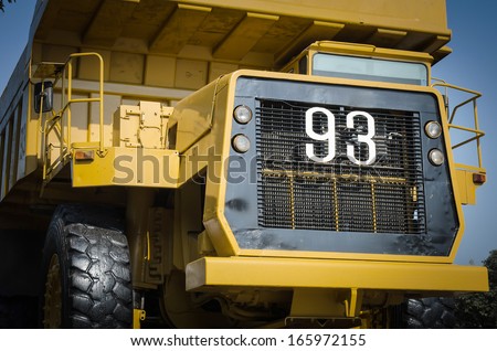 Large haul truck ready for big job in a mine. Low saturation and