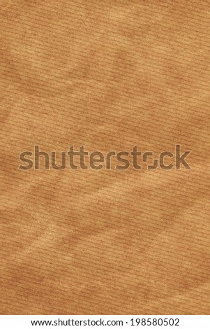 Photograph of recycle brown kraft striped paper coarse grain, crushed, crumpled, grunge texture sample