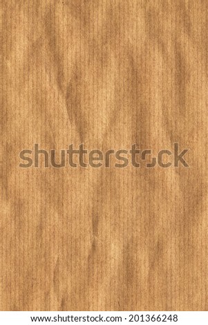 Photograph of old recycle, striped Brown kraft paper, coarse grain, crushed, crumpled, grunge texture