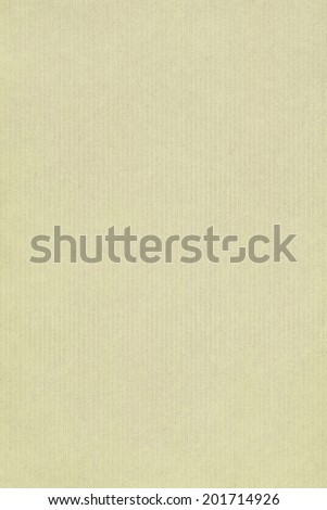 Photograph of old recycle, striped kraft Pale Lime Yellow paper, coarse grain grunge texture