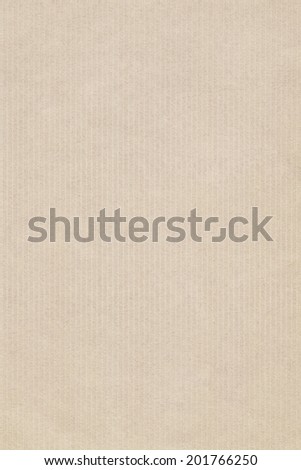 Photograph of recycle, striped kraft Pale Beige paper, coarse grain grunge texture