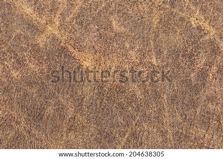 Photograph of old, weathered, rough, creased, coarse grained, crumpled, exfoliated cowhide texture sample