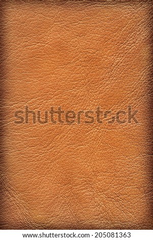 Photograph of old, weathered, rough, creased, coarse grained, exfoliated Brown leather, vignette grunge texture