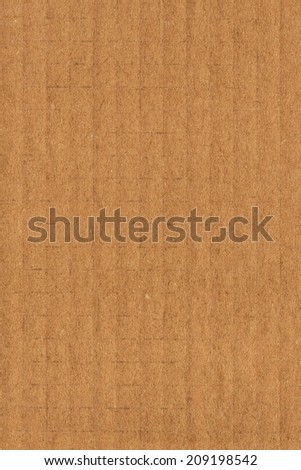 Photograph of recycle brown striped, corrugated, coarse grain, cardboard grunge texture sample