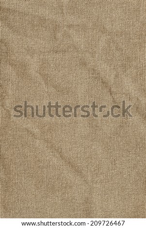 Photograph of unprimed artist\'s Cotton duck coarse grain canvas, crumpled grunge texture sample