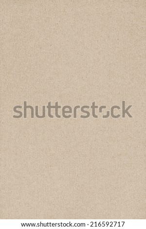 Photograph of light Beige recycle striped paper, extra coarse grain, grunge texture sample.
