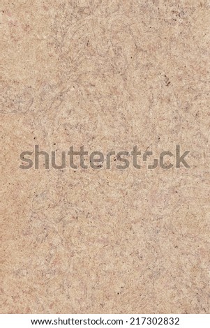 Photograph of pale Beige recycle paper, extra coarse grain, mottled grunge texture sample.