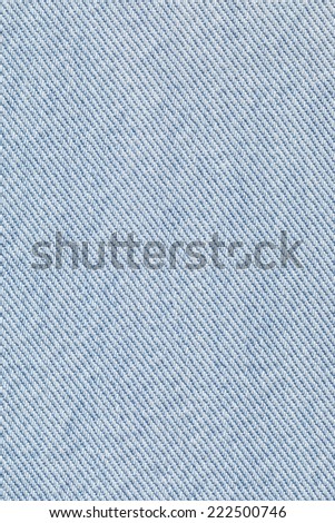 Photograph of Blue Cotton denim fabric texture sample.