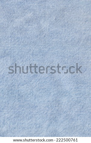 Photograph of Blue Cotton denim fabric crumpled texture sample.