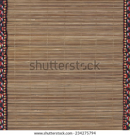 Straw Place Mat Weave Pattern Detail, Raw Umber Brown Stained, Grunge Texture Sample.