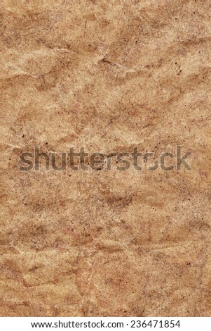 Recycle Brown Paper Grocery Bag, coarse grain, crumpled, blotted, mottled grunge texture sample.