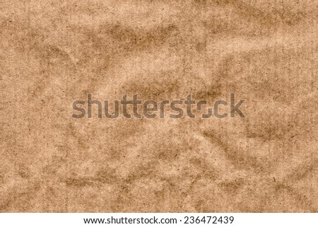Recycle Brown Striped Paper Grocery Bag, coarse grain, crumpled, blotted, mottled grunge texture sample.