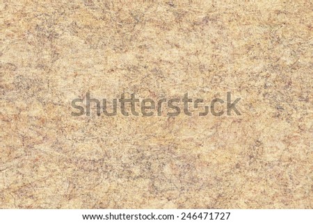 Photograph of Recycle Ocher Paper, coarse grain, bleached, mottled, grunge texture sample.