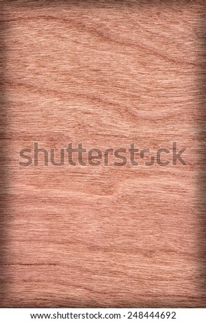 Natural Cherry Wood Brownish Red Veneer, vignette, grunge texture sample.