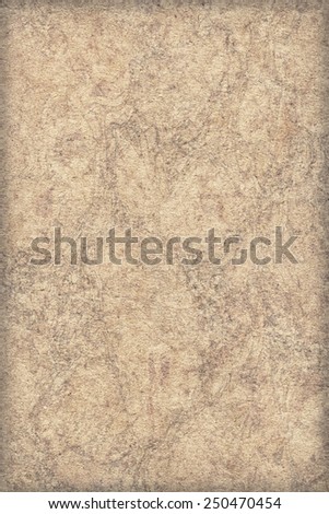 Photograph of Recycle Ocher Striped Pastel Paper, coarse grain, bleached, mottled, vignette grunge texture sample.
