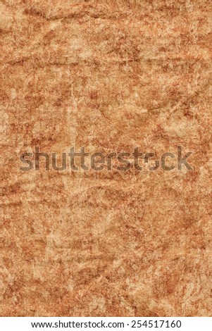 Photograph of old Recycle Kraft Brown Paper, coarse grain, crushed crumpled, bleached, mottled, grunge texture sample.