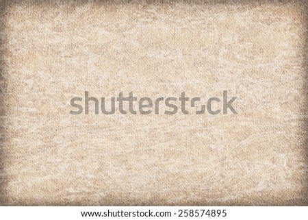 Photograph of Recycle Watercolor Paper, coarse grain, light Grayish Beige, bleached, mottled, vignette, interspersed with delicate irregular white linear pattern, grunge texture.