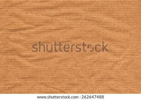 Recycle Striped Brown Kraft Paper, coarse grain, crushed, crumpled, grunge texture sample.
