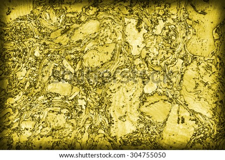 Cork Yellow Tile, with featured abstract decorative line and mesh pattern, coarse, vignette grunge texture.