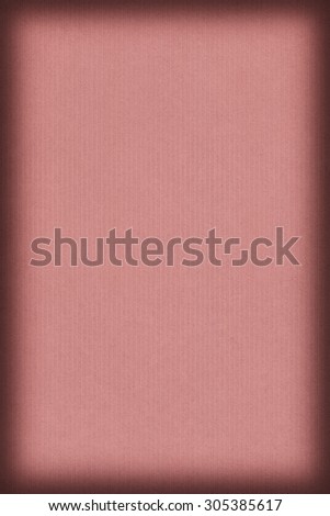 Photograph of old recycle, striped Kraft Pink Paper, coarse grain vignette grunge texture.