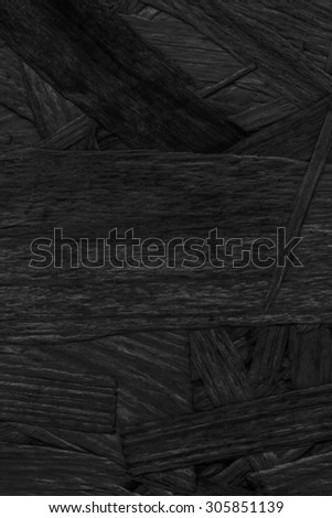 Chipboard Front Side, Charcoal Black Stained, Rough, Extra Coarse, Grunge Texture Detail.