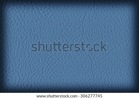Photograph of Artificial Leather, Powder Blue, Coarse Vignette Grunge Texture Sample.