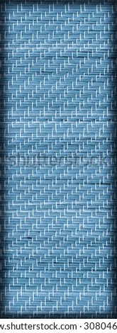 Plaited Straw Handiwork Detail, Bleached and Stained Marine Blue, Vignette Grunge Texture Sample.