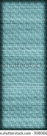 Plaited Straw Handiwork Detail, Bleached and Stained Marine Blue, Vignette Grunge Texture Sample.