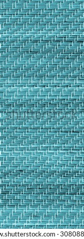 Straw Place Mat Weave Pattern Detail, Bleached and Stained Dark Cyan, Grunge Texture Sample.