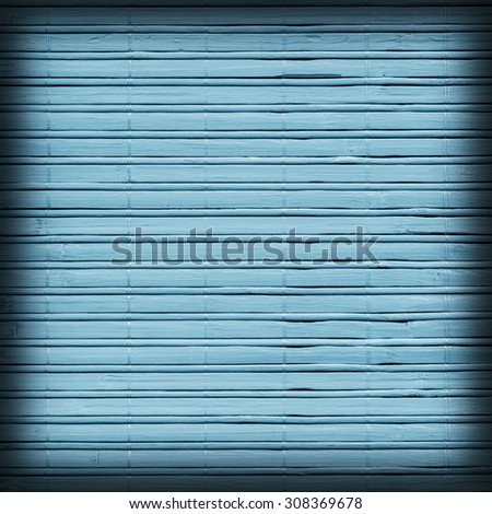 Bamboo Mat Handiwork, Bleached and Stained Powder Blue, Vignette Grunge Texture Sample.