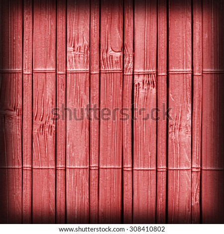 Bamboo Mat Handiwork, Bleached and Stained China Red, Vignette Grunge Texture Sample.